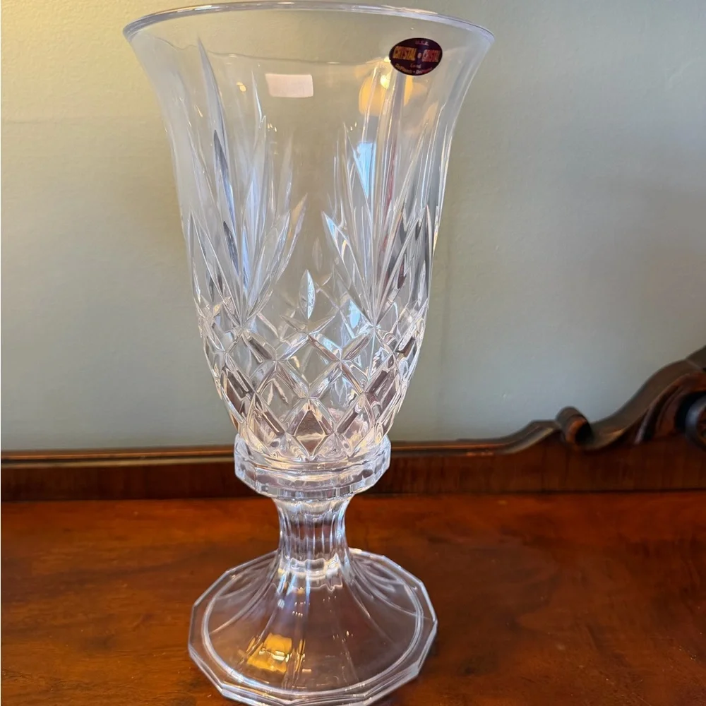 St. George Toscany crystal hurricane lamp candle holder - Picture 3 of 8